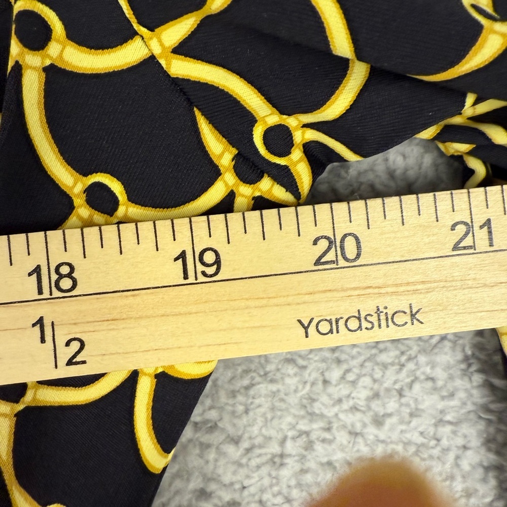 J McLaughlin black and yellow faux wrap dress size large - Picture 5 of 8